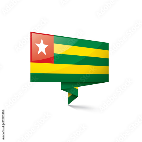 togo flag, vector illustration on a white background.