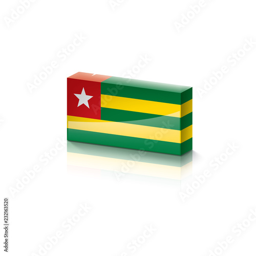 togo flag, vector illustration on a white background.
