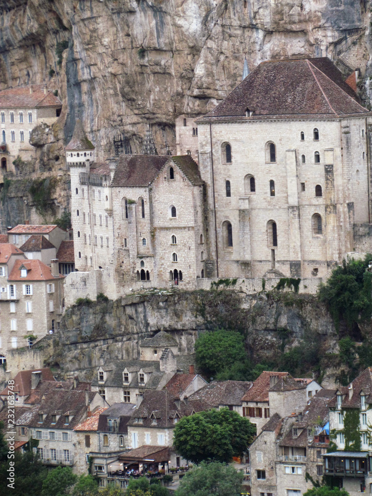 Rocamadour, a village in the river Dordogne, southwestern France..