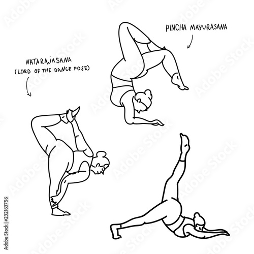 Women performing yoga poses.