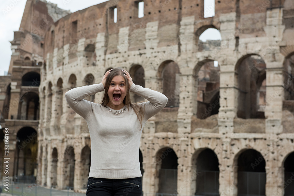 girl in white pullover in Rome