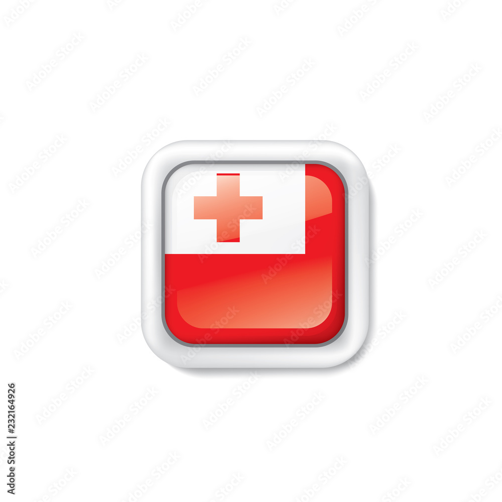 Tonga flag, vector illustration on a white background. Tonga flag, vector illustration on a white background.