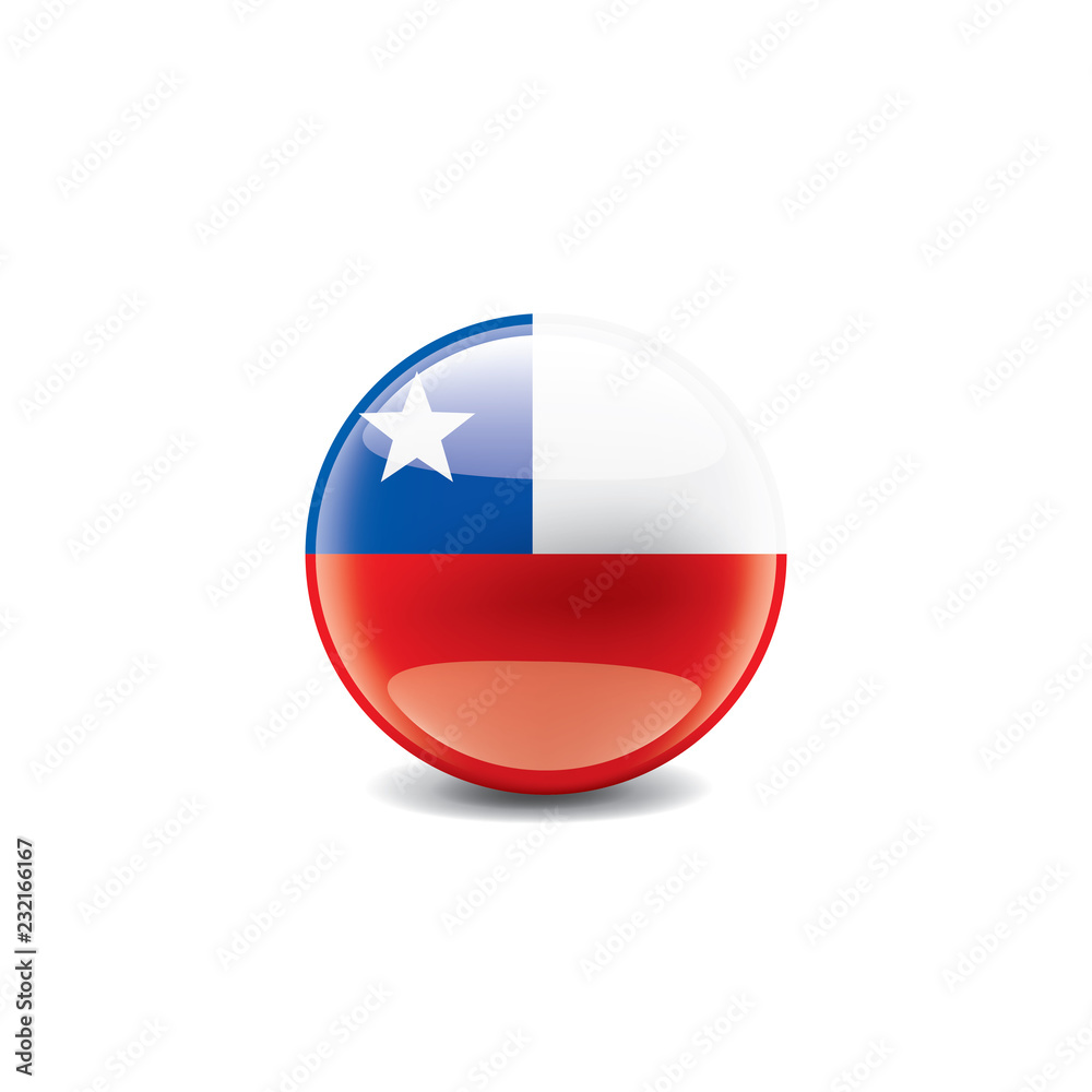 Chile flag, vector illustration on a white background. Chile flag, vector illustration on a white background.