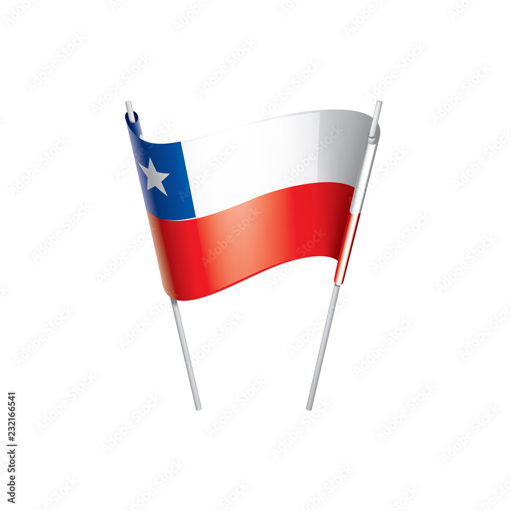 Chile flag, vector illustration on a white background.