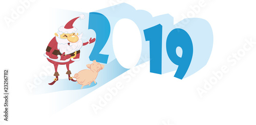 Santa Claus with pig