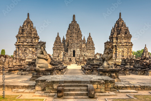 Exterior view of Sewu Temple in Indonesia