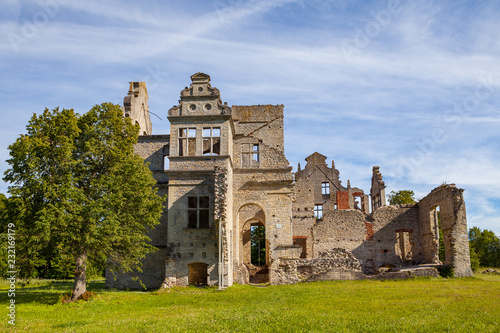 Ruins of the Ungru castle, Estonia. Sunny summer day. photo