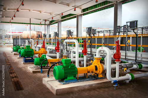 pumping equipment at the modern oil tank farm