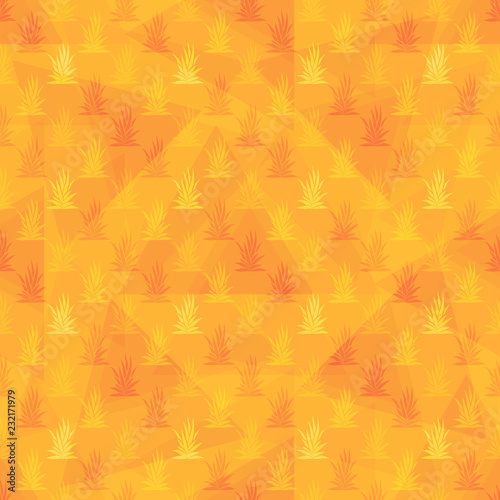 Seamless pattern with tropical succulent plants. Vector illustration.