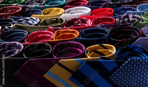 Stack of coloured textile men's tie Fashion Accessories