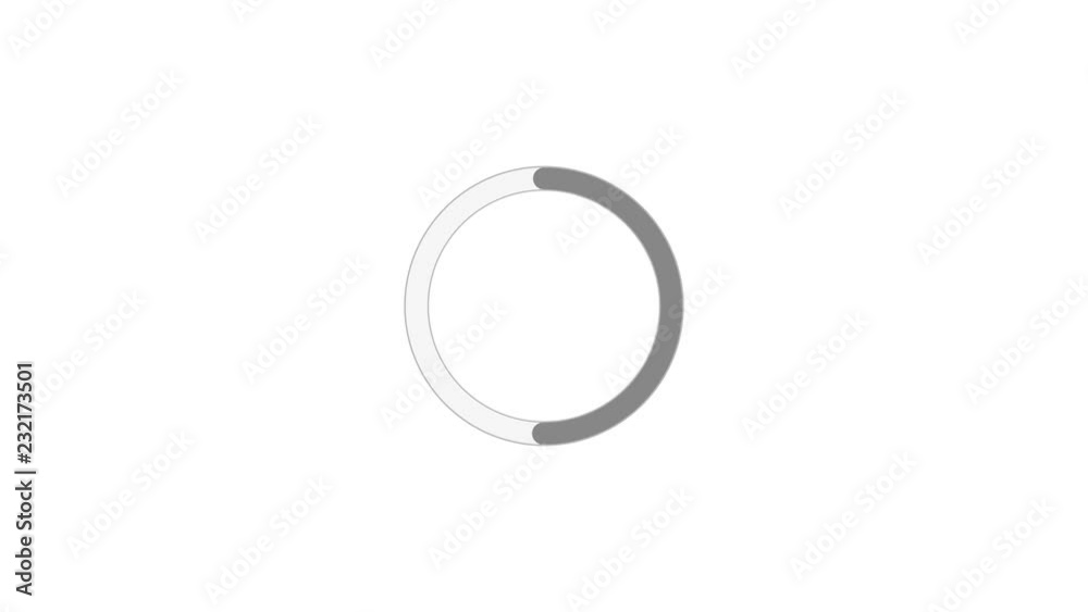 Abstract icon of the loading process with white screen and grey circle spinning to full. Abstract icon of the loading process with white screen and grey circle spinning to full.