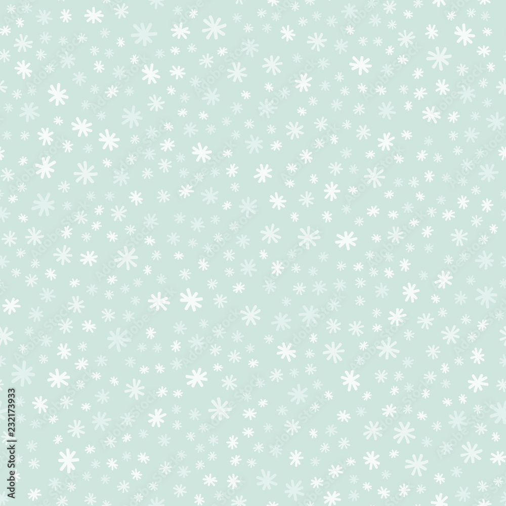 Christmas seamless pattern with snowflakes on a blue background