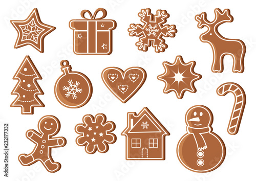 Colored set of Gingerbread, cookie. Vector illustration