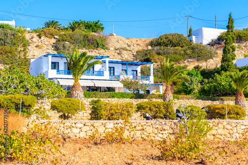 Typical Greek holiday apartments in Ammopi village, Karpathos island, Greece