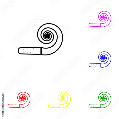 Party horn blowout line icon. Elements of Christmas and New Year in multi colored icons. Simple icon for websites, web design, mobile app, info graphics