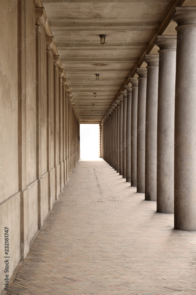 Row of building columns