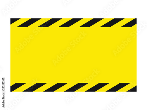 Warning striped background, warning to be careful, potential danger, yellow & black stripes on the diagonal, vector template sign border yellow and black color. Construction warning border.