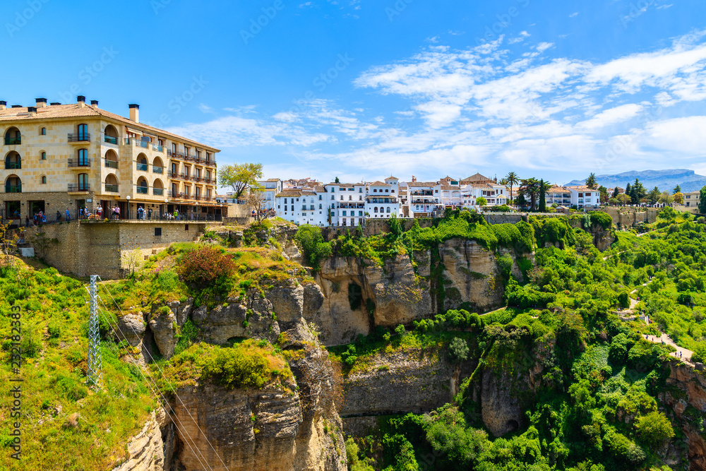 White houses in Ronda village in spring, Andalusia, Spain