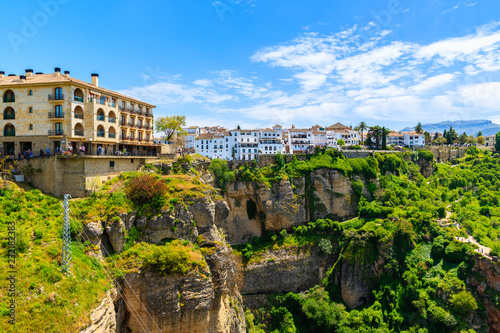 White houses in Ronda village in spring, Andalusia, Spain