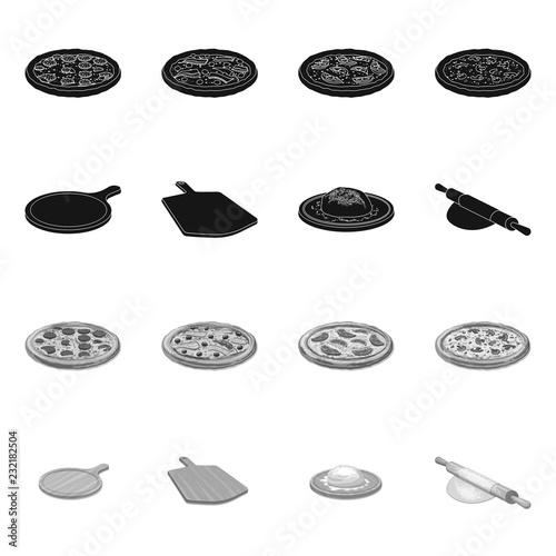 Isolated object of pizza and food logo. Collection of pizza and italy vector icon for stock.