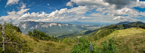 Panorama of austrian landscape, as seen from the three border area of Italy, Slovenia and Austria