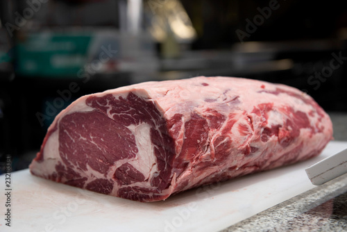 Raw meat on a chopping board
