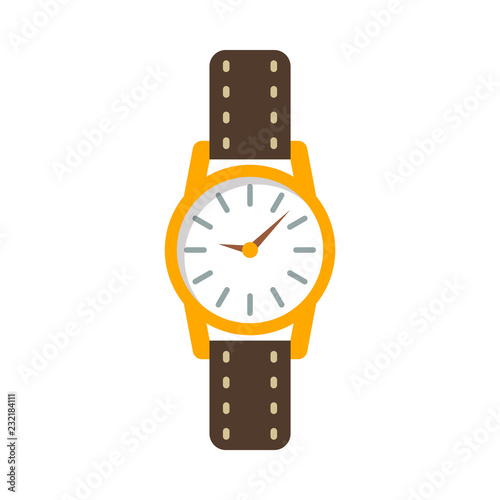 wrist watch flat icon on isolated white transparent background.	