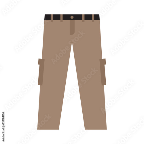 cargo pant flat icon on isolated white transparent background.	