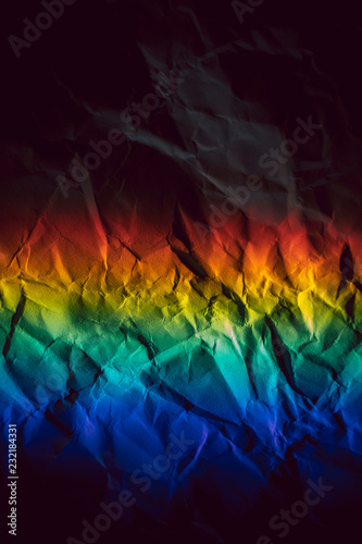 Crumpled paper rainbow