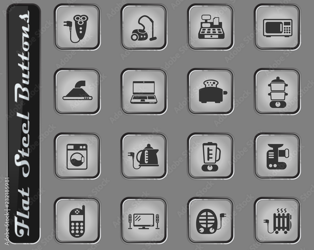 electronics supermarket icon set
