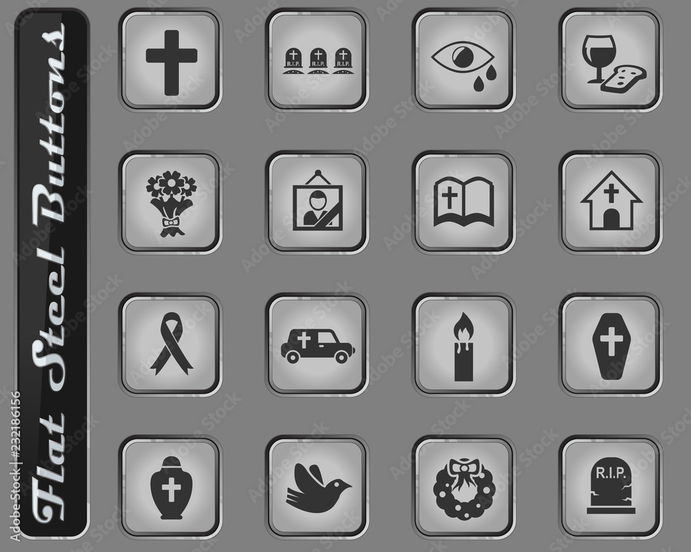 funeral services icon set funeral services icon set