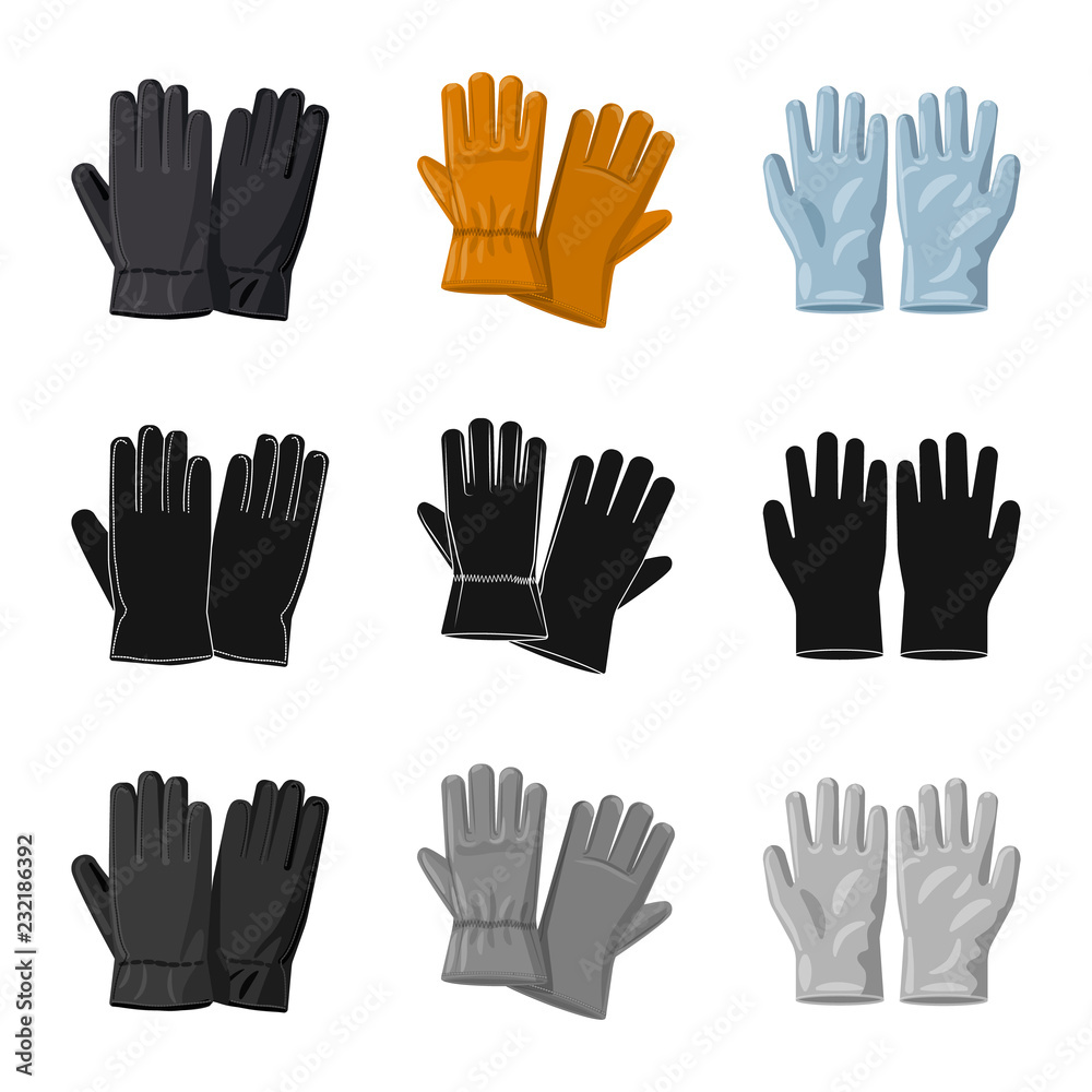 Vector illustration of glove and winter symbol. Collection of glove and equipment vector icon for stock. Vector illustration of glove and winter symbol. Collection of glove and equipment vector icon for stock.