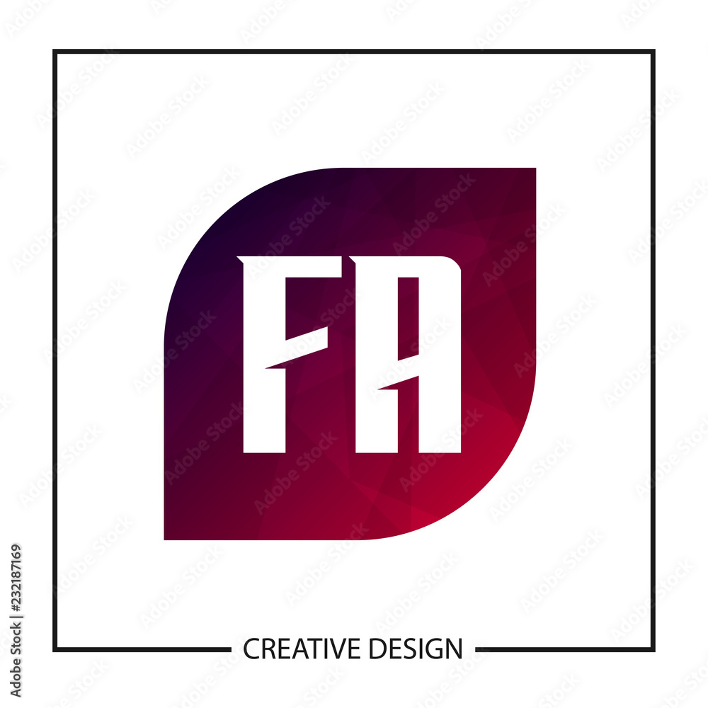 Obraz premium Initial Letter FA Logo Template Design Vector Illustration