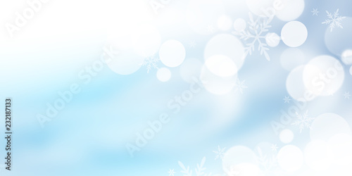 Beautiful Soft Blue Christmas Background With Snowflakes