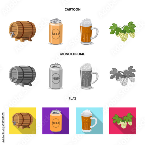 Isolated object of pub and bar icon. Collection of pub and interior stock vector illustration.