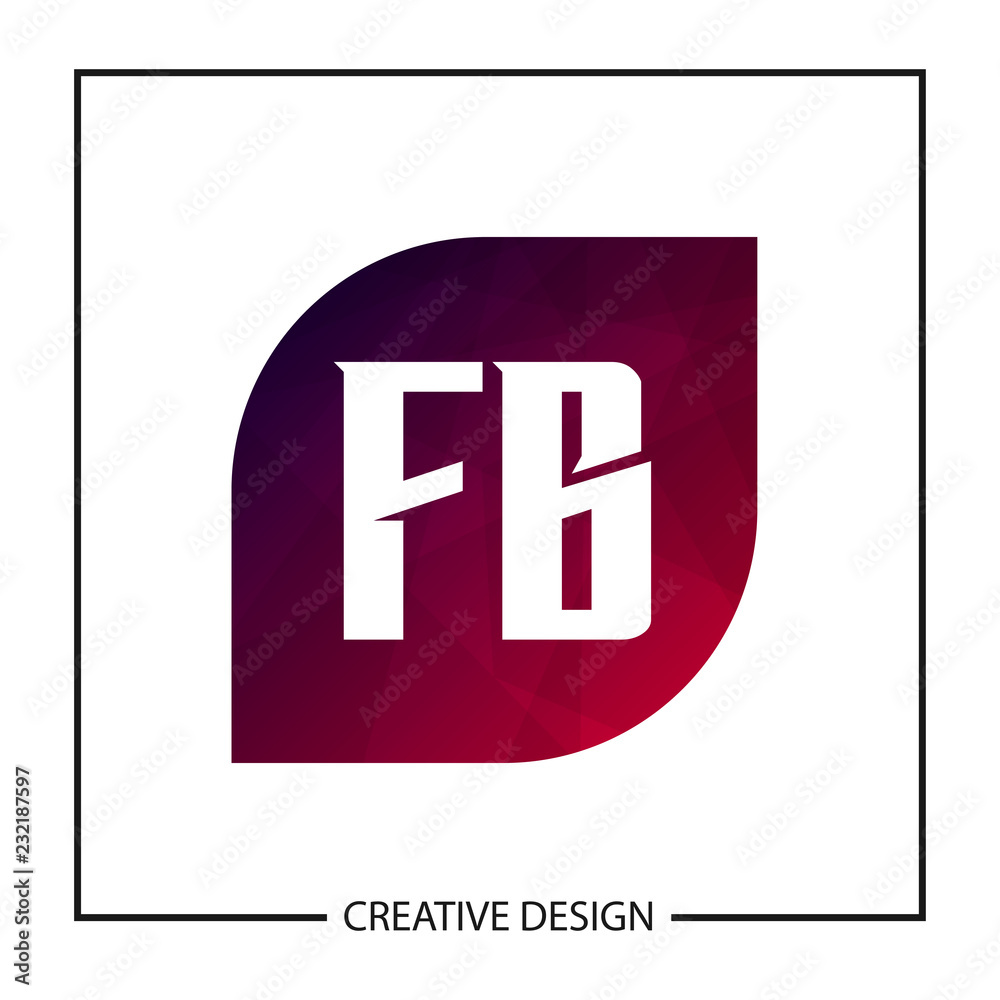 Obraz premium Initial Letter FB Logo Template Design Vector Illustration
