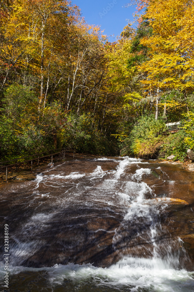 Sliding Rock in Pisgah National Forest in North Carolina in autumn. Sliding Rock in Pisgah National Forest in North Carolina in autumn.