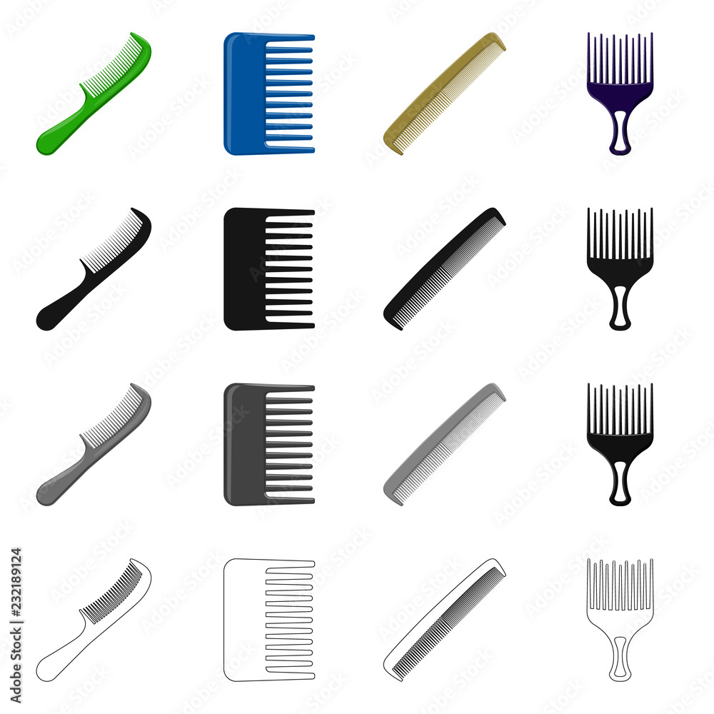 Vector illustration of brush and hair icon. Collection of brush and hairbrush vector icon for stock. Vector illustration of brush and hair icon. Collection of brush and hairbrush vector icon for stock.