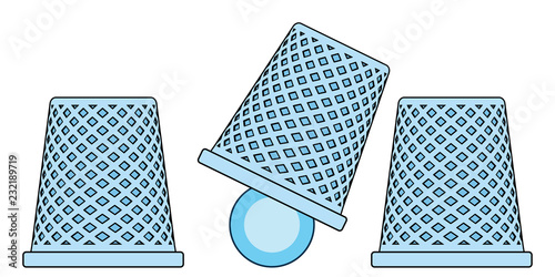 Thimblerig game illustration