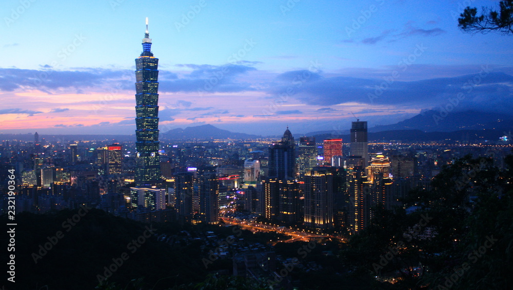 Obraz premium Vue Panoramique Taipei Taïwan - Panoramic View Taipei Taiwan 