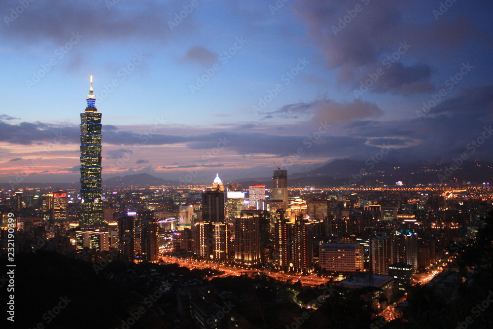 Fototapeta premium Vue Panoramique Taipei Taïwan - Panoramic View Taipei Taiwan 