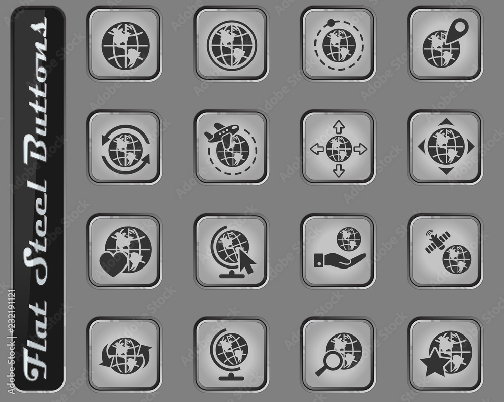 globes icon set globes icon set