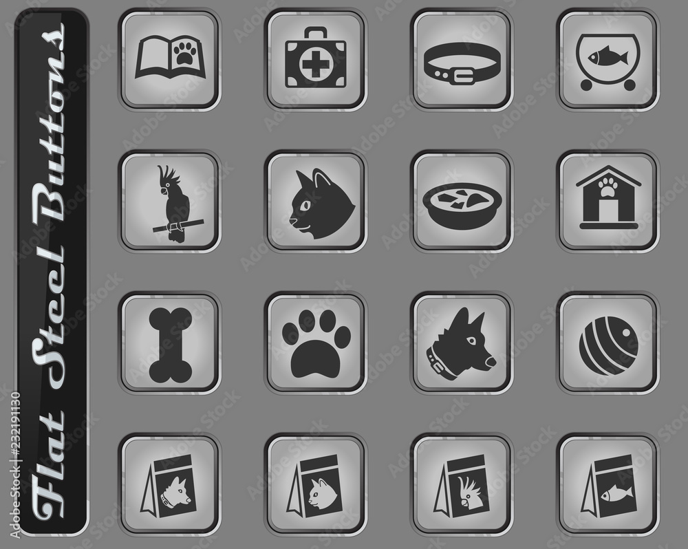 goods for pets icon set goods for pets icon set