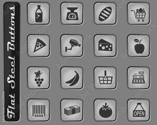 grocery store icon set