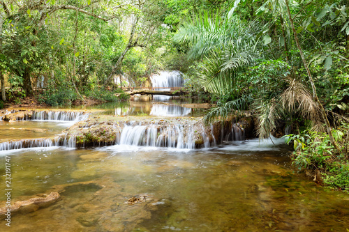 Beautifull scenic waterfall in the green rainforest, Brazil © Rochu_2008