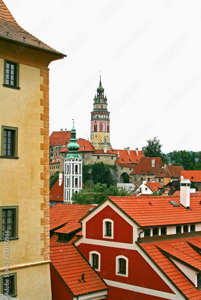 Fototapeta premium Architecture of old bohemian little town Cesky Krumlov in Czech Republic
