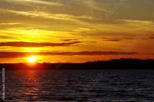 sunset on the alqueva lake, Alentejo, Portugal