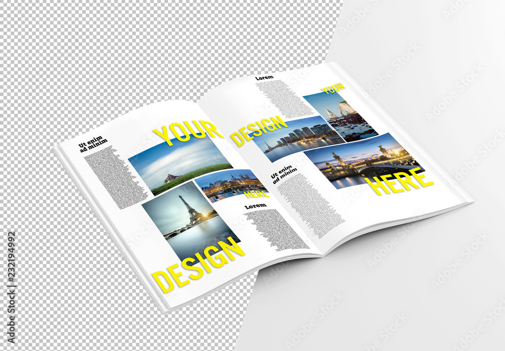 Open Magazine Mockup Stock Template | Adobe Stock