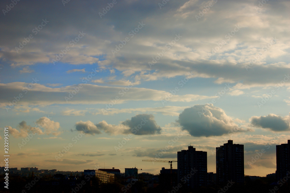 sunset over the city