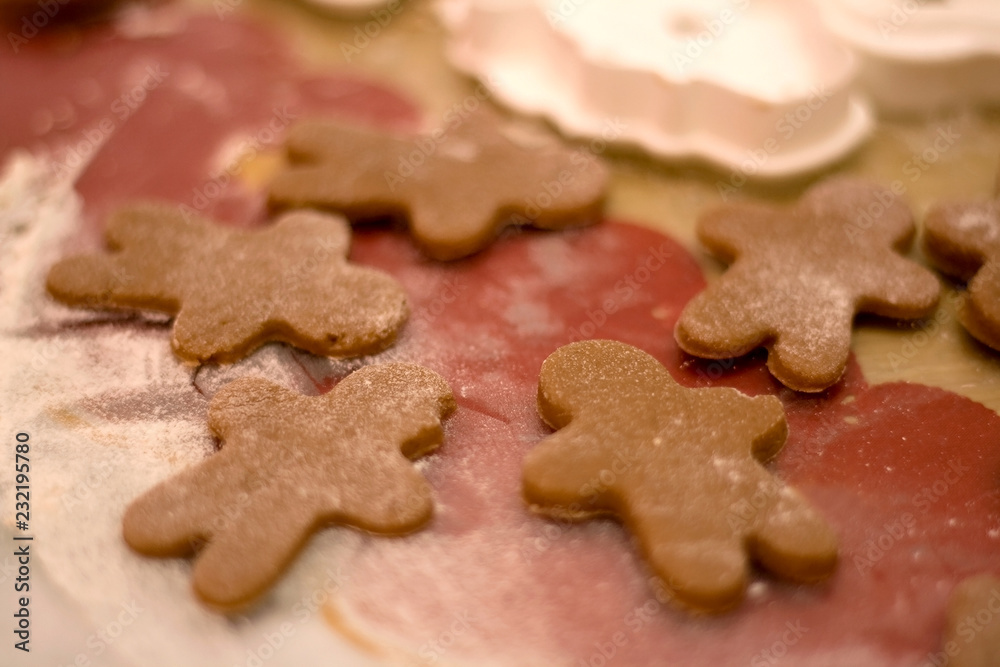 Making gingerbread cookies. Selective focus. Making gingerbread cookies. Selective focus.